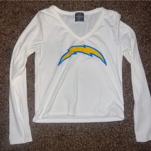 Olivia Rae Upcycled Los Angeles Chargers Long Sleeve Tshirt
